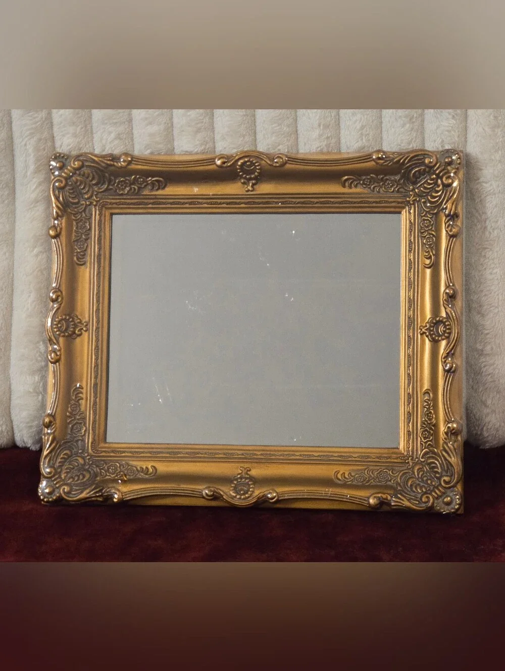 New Gold Ornate Baroque Wall Mirror- Small Rectangle Vintage Style Accent Mirror